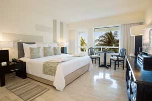 Deluxe Partial Ocean View Room with balcony at Dreams Sands Cancun Resort & Spa